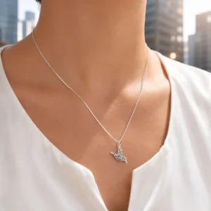 Colgante Colibri Dije Con Cadena Plata Fina 925 Mujer